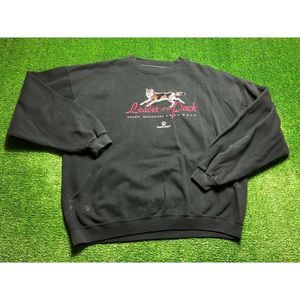 Vintage 90s Leader Of The Pack Rocky Mountain Gray Wolf Sweat Shirt 2XL Black